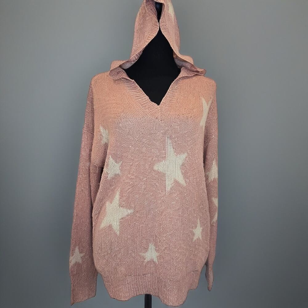 Lush Pink Hooded Stars Sweater